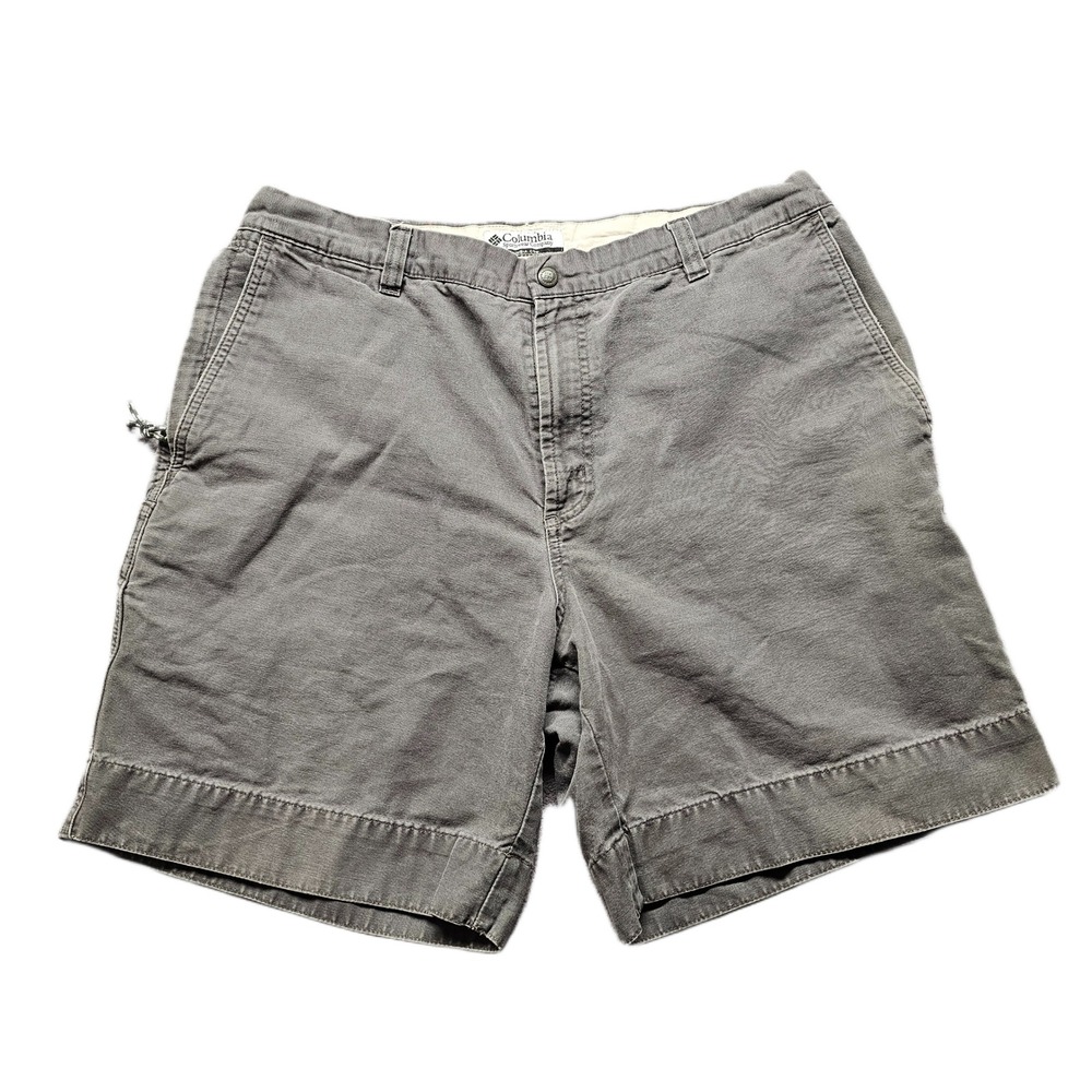 Columbia Cargo Shorts Mens Size 36 Gray Zipper Security Pocket Hiking Outdoor